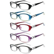 5 Pack Reading Glasse for Women Blue Light Blocking HD Lens Fashion Reader